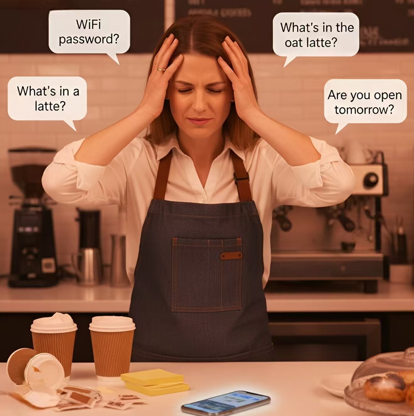 Person using AIPI at a desk with manuals and notes nearby